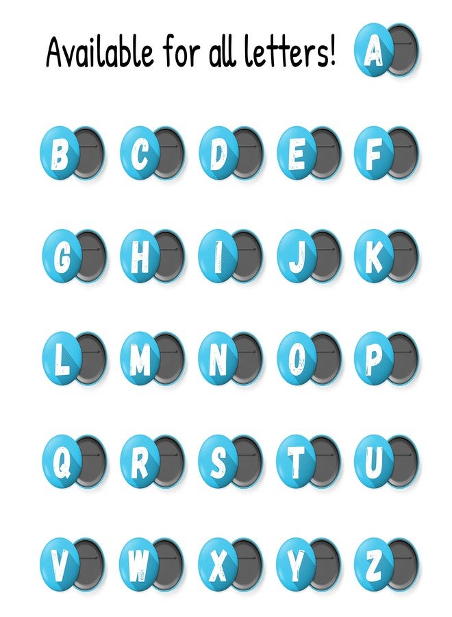 alterEgo Alphabet Initial Button Badge with Safety Pin backing (58mm Diameter) (J) - Image 3